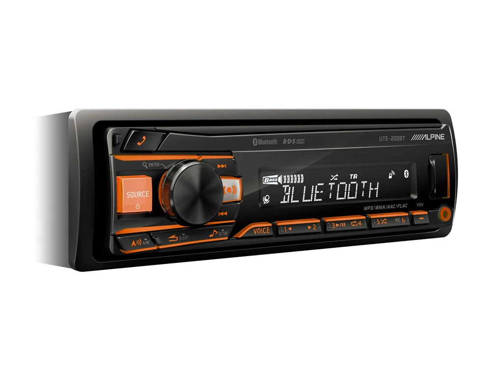 ALPINE UTE-200BT avtoradio z Bluetooth in zaslonom.