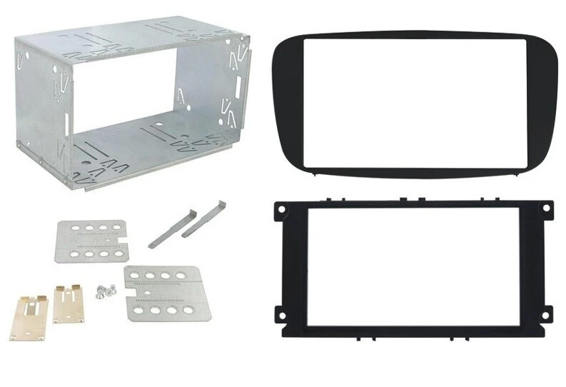 Črna 2-DIN montažna kletka in okvir za avto radio Ford Focus, C-MAX, S-MAX, Mondeo 2007+.