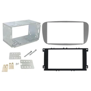 Vgradni okvir za avto radio Ford Focus, C-MAX, S-MAX, Mondeo 2007, srebrn s kletko.