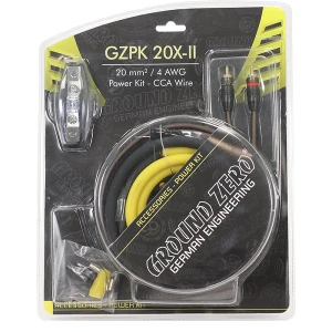 Ground Zero GZPK 20X-II komplet kablov za avtozvočnike, 20mm2 / 4 AWG, vključuje CCA žico.