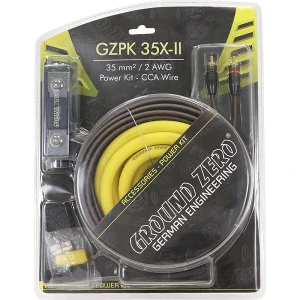 Kabel Ground Zero GZPK 35X-II za avto audio, 35mm², 2 AWG, visokokakovostni power kit.