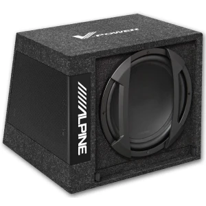 V-ONE subwoofer in a custom speaker box for car audio systems.