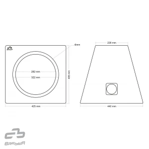 Ohišje za subwoofer 30cm, 40 litrov, kompresijsko za optimalno zvokovno zmogljivost.
