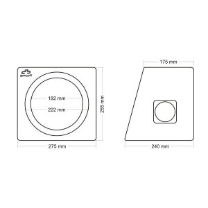 Ohišje za subwoofer 20cm, idealno za optimalno delovanje in kakovost zvoka.
