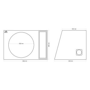Ohišje za subwoofer 38cm, bassrefleks, 70 litrov, dimenzije.