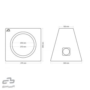 Ohišje za subwoofer 25cm, 20 litrov, kompresijsko oblikovano.