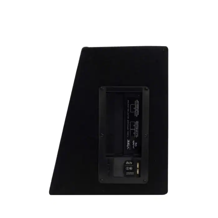 Vibe SLICKV12-V2 subwoofer v ohišju za močno bass glasbo.