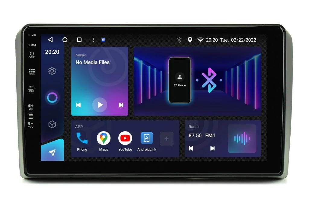Avtoradio za Audi A3 8P z 9" zaslonom in 4GB RAM.