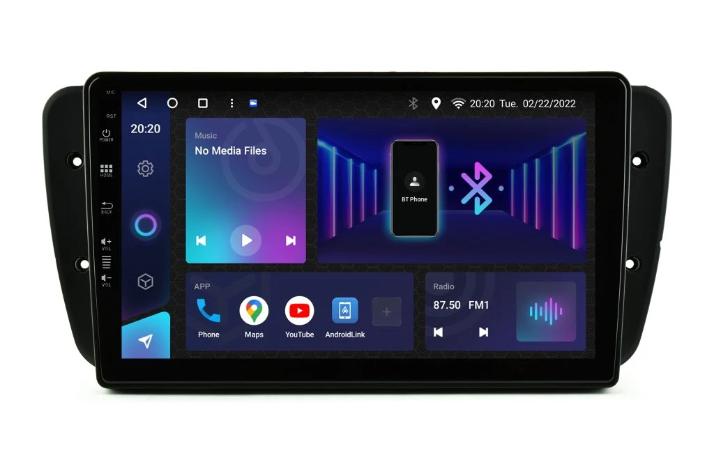 Avtoradio Android za Seat Ibiza 6J, 9˝ zaslon, 8GB/128GB pomnilnika, navigacija in Bluetooth.