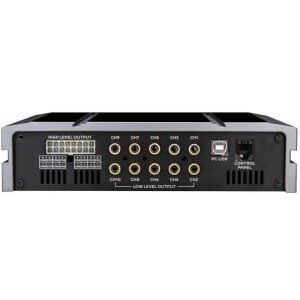 Avtoojačevalec z digitalnim signalnim procesorjem Rebec RPX-B10S za avtozvočnike.