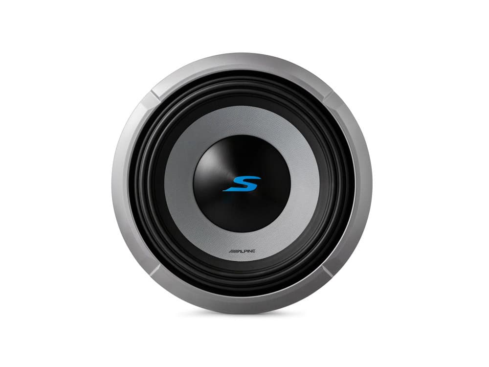 Visokokakovostni subwoofer Alpine S2-W10D2 za močno bass glasbo.