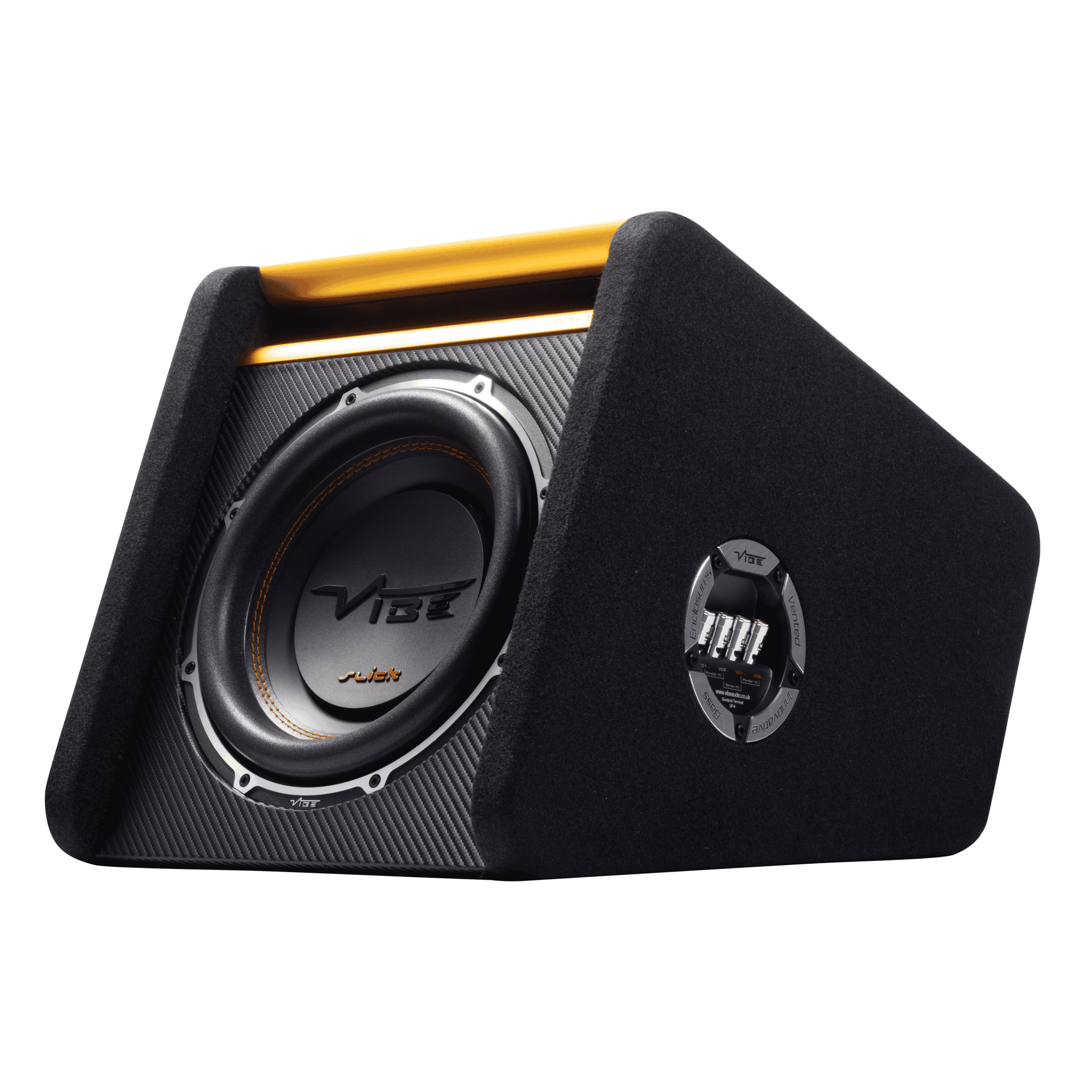 Visoko zmogljiv subwoofer in ojačevalnik za avtozvočnike.