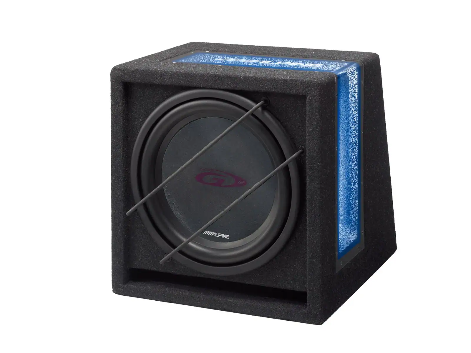 Subwoofer SounDigital SD400.2 EVO5.0 in ojačevalnik Alpine SBG-1244BR za močno avtozvočno opremo.