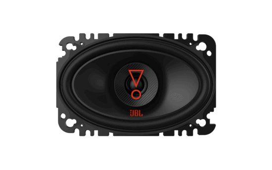 JBL Stage 3 6427 avtozvočnik z rdečim opozorilnim simbolom.