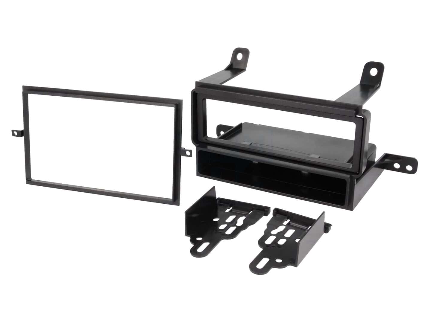 Črna maska za avtoradio 1-DIN / 2-DIN Nissan Frontier 2005-2015.