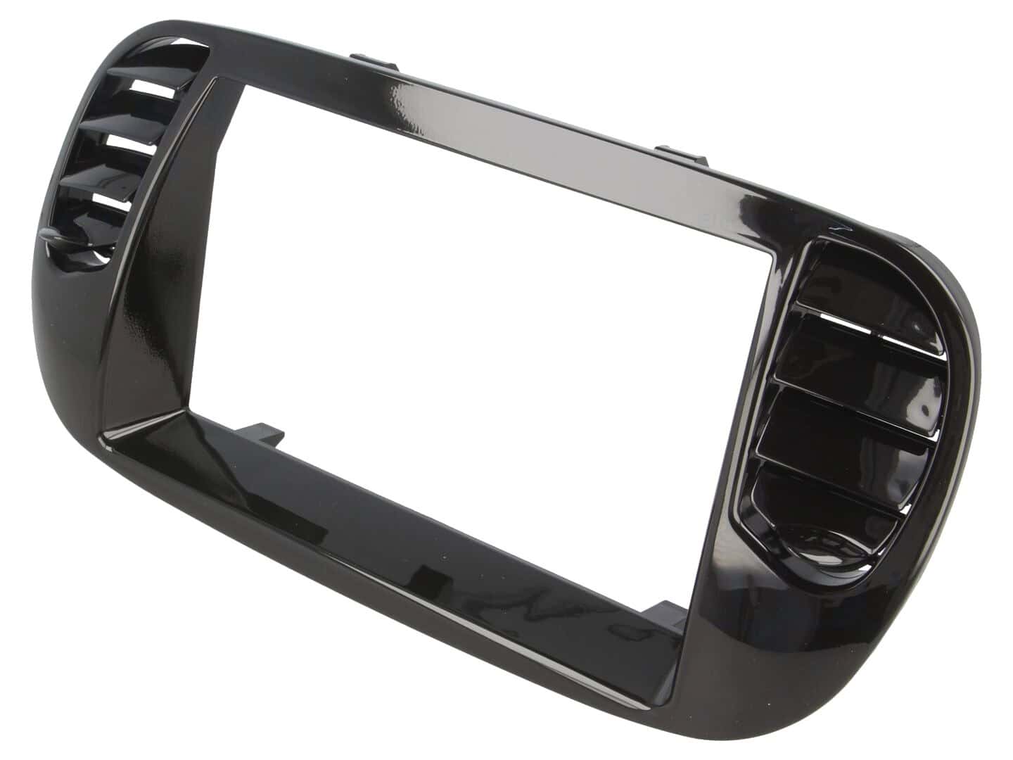 Črna 2-DIN maska za avtoradio Fiat 500 2006-2015.