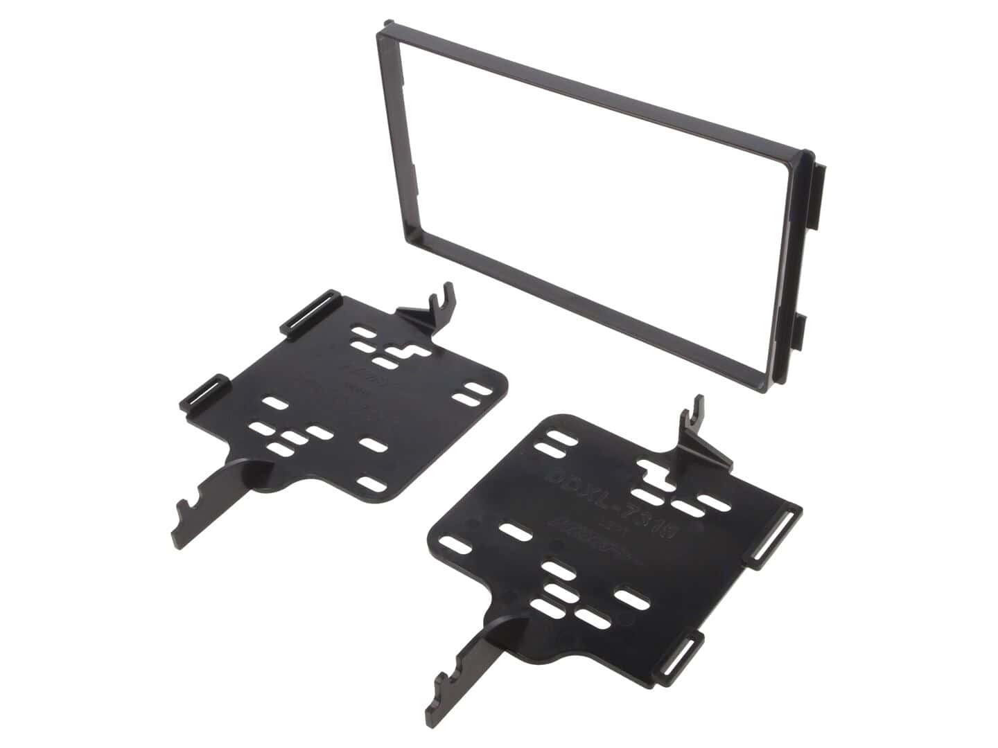 Črna montažna maska za avtoradio Hyundai Tucson 2005-2009, 2-DIN velikost.