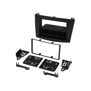 Črna 2-DIN maska za avtoradio Mazda 3 2010-2013, popolna za nadgradnjo.