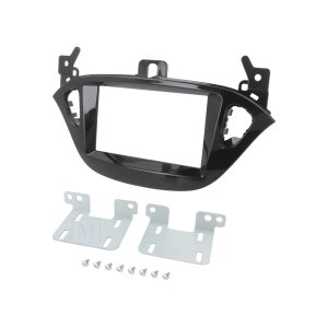 Črna maska za avtoradio Opel Adam 2-DIN 2013-2017.
