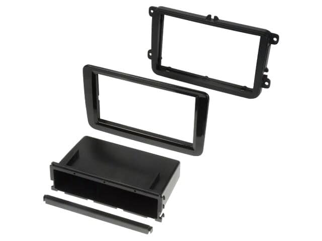 Črna 2-DIN avtoradio maska za Seat Alhambra 2010-2020.