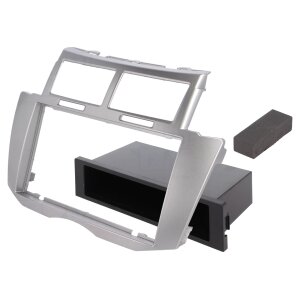 Srebrna maska za avtoradio Toyota Yaris 2009-2011, 2-DIN vgradnja.