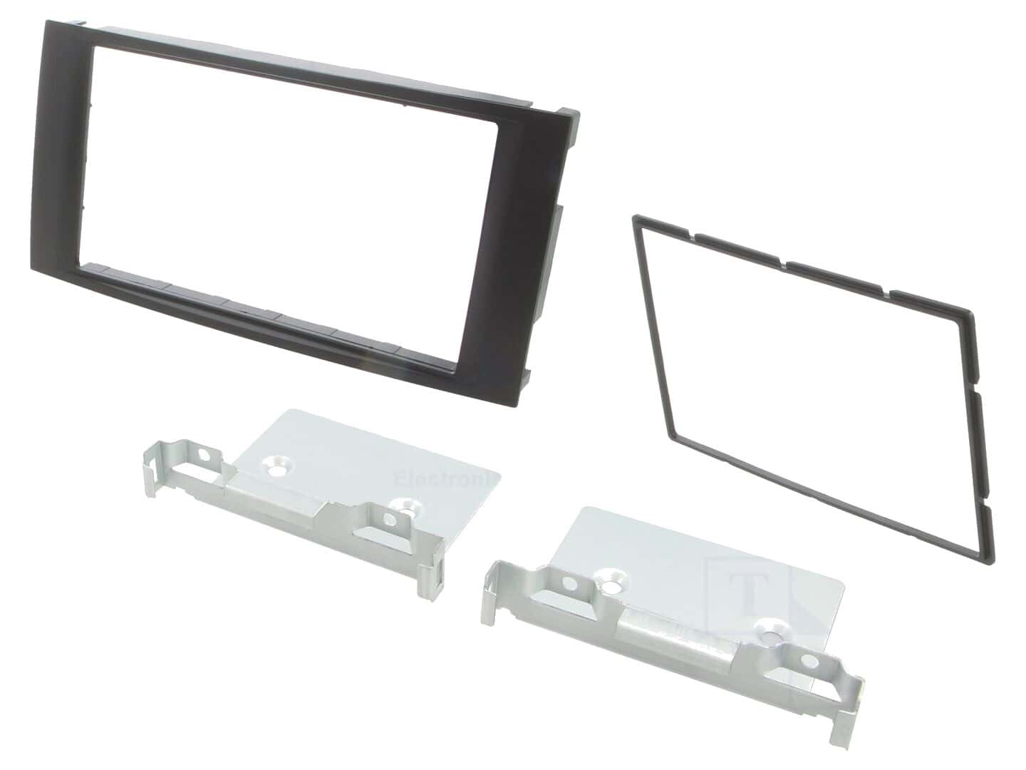 Črna maska za avtoradio VW Caravelle 2-DIN, T5 Transporter 2003-2015.