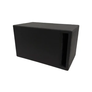 Zvočnik subwoofer škatla črna ojačana zavorna ohišje.