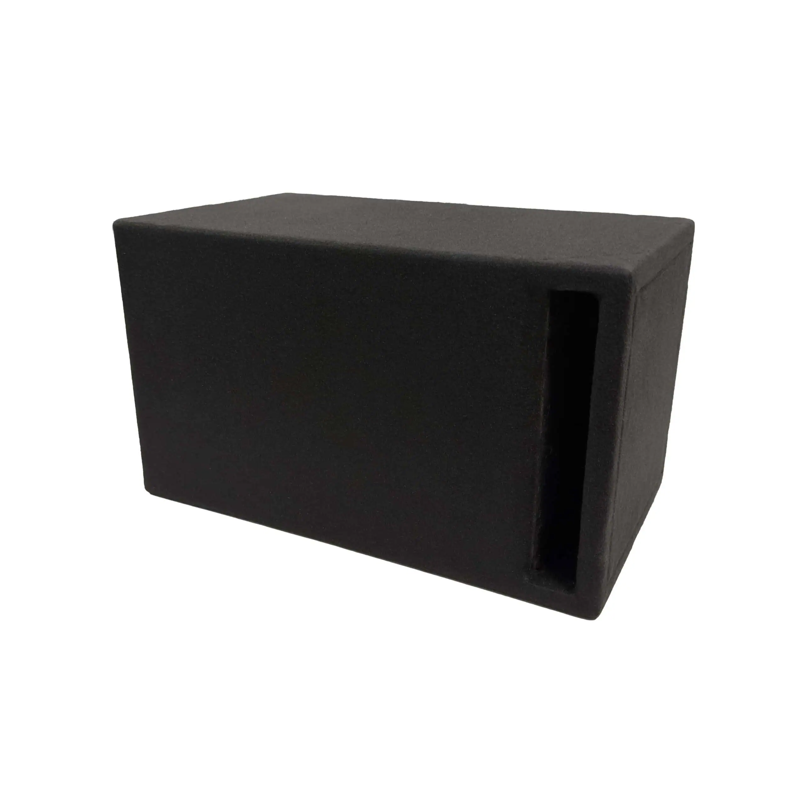 Zvočnik subwoofer škatla črna ojačana zavorna ohišje.