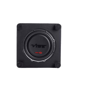 CarAudioEmpire subwoofer on black enclosure for car audio system.