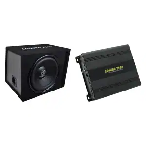 Subwoofer in ojačevalnik za avtomobilski avdio sistem.