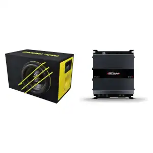 Subwoofer in car audio sistem z ojačevalnikom za vrhunski zvok.