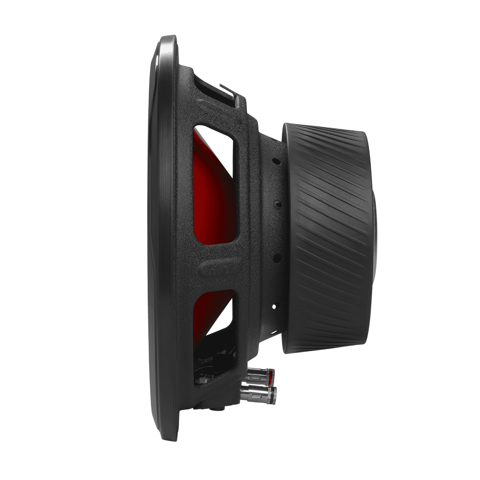 Visokozmogljiv subwoofer za avto z robustnim ohišjem in zvokom.
