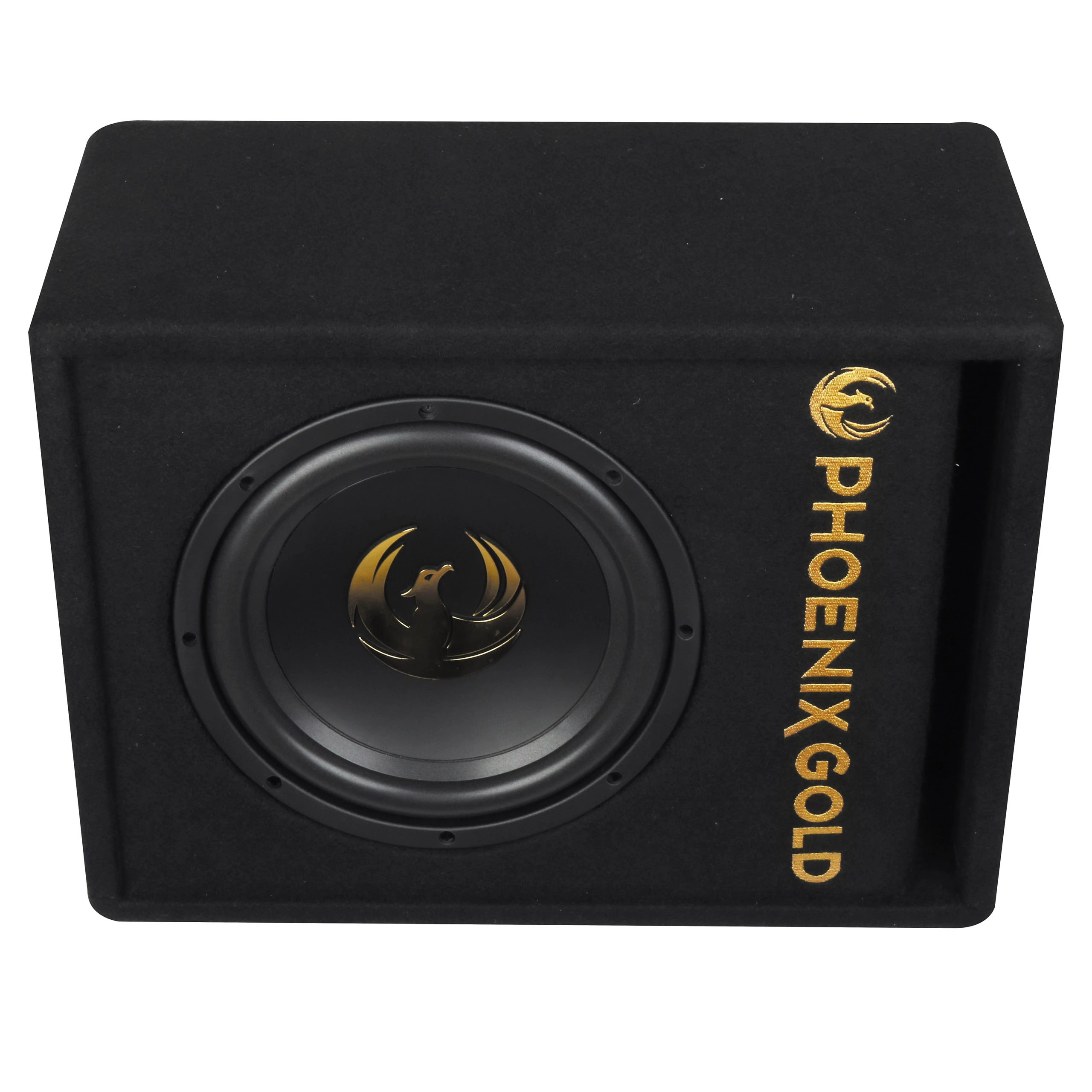 Aktivni subwoofer Phoenix Gold Z8AB v ohišju za avtozvočnike.