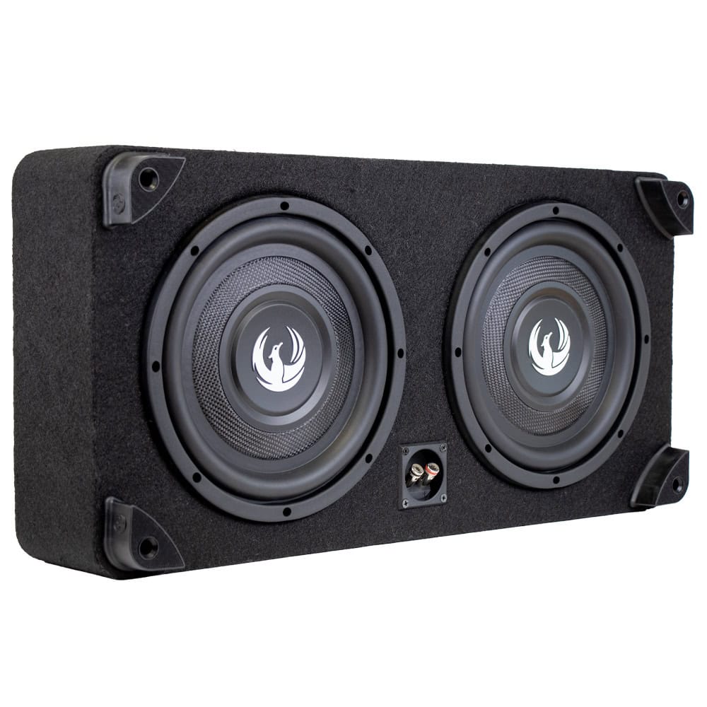 Dva subwooferja v ohišju Phoenix Gold ZX210PBSi za avtozvočnike.