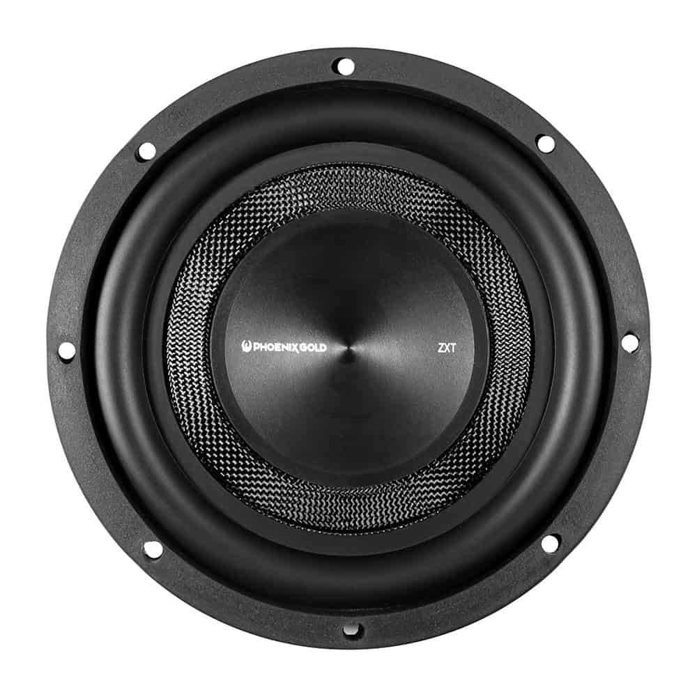 Subwoofer Phoenix Gold ZXT10D4 za avto z nizko frekvenco.
